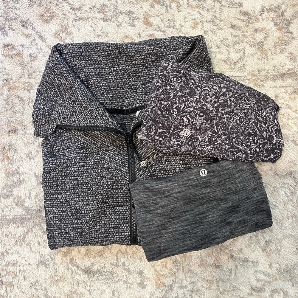 LULULEMON BUNDLE: Luon Jacket, Tee and Shorts Set